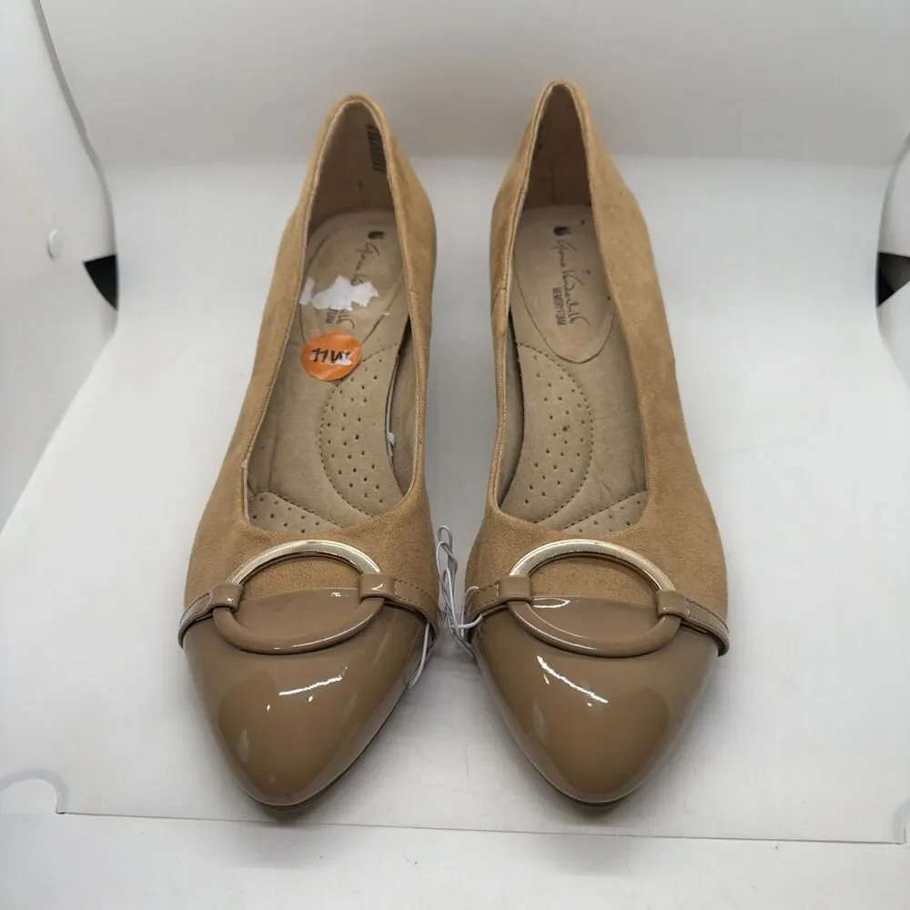 NEW Gloria Vanderbilt Memory Foam Tan Wedge 2" Heels Women’s size 11 W - Picture 3 of 10